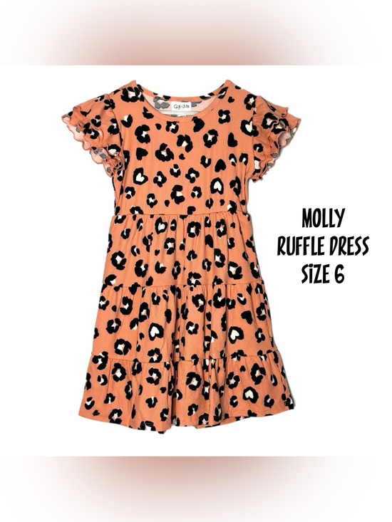 LuLaRoe Other - NWT GIRLS RUFFLE DRESS, matching, sisters, heart leopard, LuLaRoe Gigi + Jax